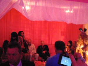 Hugh Hefner Lounging In His Cabana